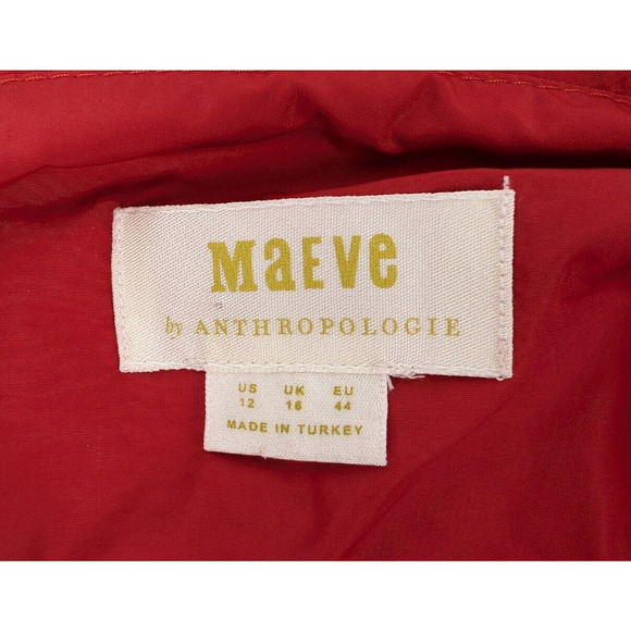 Maeve Anthropologie Ruffle Cutout Back Bow Red Tank Top Size 12 - Picture 7 of 12